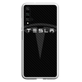 Чехол для Honor 20 с принтом TESLA (1) в Новосибирске, Силикон | Область печати: задняя сторона чехла, без боковых панелей | Тематика изображения на принте: elon | elon musk | musk | space | tesla | автолюбитель | автомобиль | илон маск | тесла