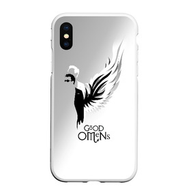 Чехол для iPhone XS Max матовый с принтом Good Omens в Новосибирске, Силикон | Область печати: задняя сторона чехла, без боковых панелей | good | omens | sheen | tennant | азирафель | ангел | благие знамения | демон | кроули | падший | теннант | шин