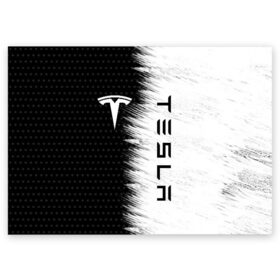 Поздравительная открытка с принтом TESLA (2) в Новосибирске, 100% бумага | плотность бумаги 280 г/м2, матовая, на обратной стороне линовка и место для марки
 | elon | elon musk | musk | space | tesla | автолюбитель | автомобиль | илон маск | тесла