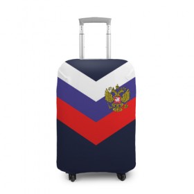 Чехол для чемодана 3D с принтом RUSSIA SPORT (РЕДАЧ) в Новосибирске, 86% полиэфир, 14% спандекс | двустороннее нанесение принта, прорези для ручек и колес | russia | герб рф | орёл | россия | рф