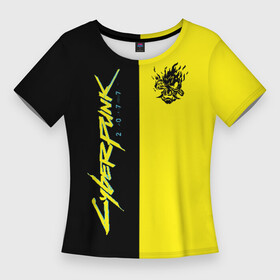 Женская футболка 3D Slim с принтом SAMURAI CYBERPUNK 2077 в Новосибирске,  |  | 2077 | ciberpunk | cyber punk | cyberpank | cyberpunk | kiberpunk | kyberpank | kyberpunk | samurai | кибер панк | киберпанк | самурай
