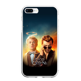 Чехол для iPhone 7Plus/8 Plus матовый с принтом Good Omens в Новосибирске, Силикон | Область печати: задняя сторона чехла, без боковых панелей | good | omens | sheen | tennant | азирафель | ангел | благие знамения | демон | кроули | падший | теннант | шин