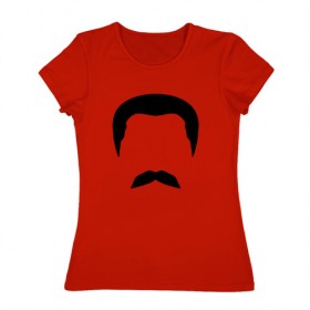 Женская футболка хлопок с принтом Сталин в Новосибирске, 100% хлопок | прямой крой, круглый вырез горловины, длина до линии бедер, слегка спущенное плечо | stalin | ussr | иосиф сталин | коммунизм | комунизм | ссср | сталин