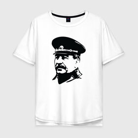 Футболка хлопок Оверсайз с принтом Сталин в Новосибирске, 100% хлопок | свободный крой, круглый ворот, “спинка” длиннее передней части | stalin | ussr | иосиф сталин | коммунизм | комунизм | ссср | сталин