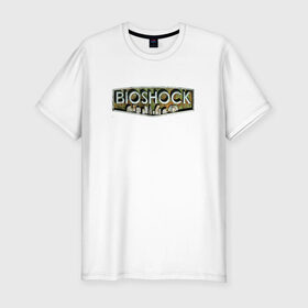 Мужская футболка премиум с принтом BIOSHOCK в Новосибирске, 92% хлопок, 8% лайкра | приталенный силуэт, круглый вырез ворота, длина до линии бедра, короткий рукав | bioshock | bioshock infinite | биошок | букер | элизабет