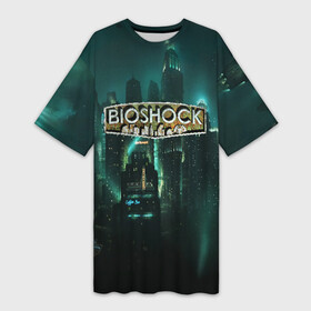 Платье-футболка 3D с принтом BIOSHOCK в Новосибирске,  |  | bioshock | bioshock infinite | биошок | букер | элизабет