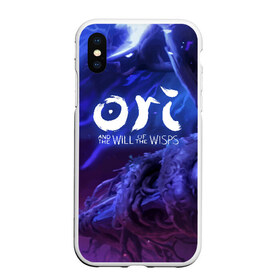 Чехол для iPhone XS Max матовый с принтом Ori and the Will of the Wisps в Новосибирске, Силикон | Область печати: задняя сторона чехла, без боковых панелей | blind | forest | game | games | gumo | kuro | naru | nibel | ori | owl | will | wisps | воля | гумо | игра | игры | куро | лес | нару | нибель | огней | ори | платформер | слепой | совенок