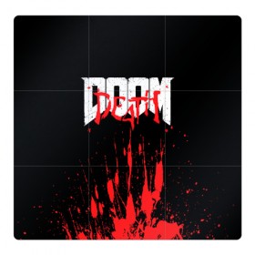 Магнитный плакат 3Х3 с принтом DOOM Bloody в Новосибирске, Полимерный материал с магнитным слоем | 9 деталей размером 9*9 см | 2019 | bethesda | demon | doom | eternal | ethernal | game | games | logo | monster | runes | демон | дум | дуум | етернал | игра | игры | какодемон | кровь | лого | логотип | монстр | монстры | руны | символ | этернал