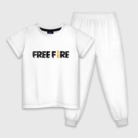 Детская пижама хлопок с принтом Free Fire в Новосибирске, 100% хлопок |  брюки и футболка прямого кроя, без карманов, на брюках мягкая резинка на поясе и по низу штанин
 | battlegrounds | fire | free | garena | гарена | фаер | фри