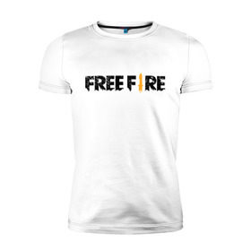 Мужская футболка премиум с принтом Free Fire в Новосибирске, 92% хлопок, 8% лайкра | приталенный силуэт, круглый вырез ворота, длина до линии бедра, короткий рукав | battlegrounds | fire | free | garena | гарена | фаер | фри