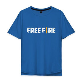Мужская футболка хлопок Oversize с принтом Garena Free Fire в Новосибирске, 100% хлопок | свободный крой, круглый ворот, “спинка” длиннее передней части | battlegrounds | fire | free | garena | гарена | фаер | фри