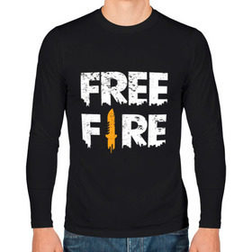 Мужской лонгслив хлопок с принтом Free Fire logo в Новосибирске, 100% хлопок |  | Тематика изображения на принте: battlegrounds | fire | free | garena | гарена | фаер | фри