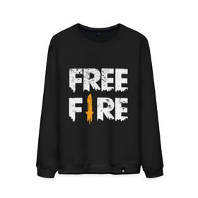 Мужской свитшот хлопок с принтом Free Fire logo в Новосибирске, 100% хлопок |  | battlegrounds | fire | free | garena | гарена | фаер | фри