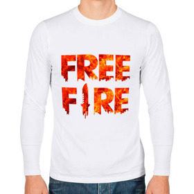 Мужской лонгслив хлопок с принтом Free Fire в Новосибирске, 100% хлопок |  | battlegrounds | fire | free | garena | гарена | фаер | фри