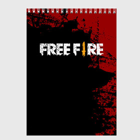 Скетчбук с принтом Free Fire в Новосибирске, 100% бумага
 | 48 листов, плотность листов — 100 г/м2, плотность картонной обложки — 250 г/м2. Листы скреплены сверху удобной пружинной спиралью | battlegrounds | fire | free | garena | гарена | фаер | фри