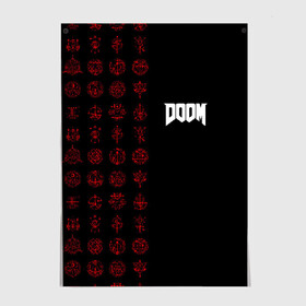 Постер с принтом DOOM - Руны в Новосибирске, 100% бумага
 | бумага, плотность 150 мг. Матовая, но за счет высокого коэффициента гладкости имеет небольшой блеск и дает на свету блики, но в отличии от глянцевой бумаги не покрыта лаком | Тематика изображения на принте: 2019 | bethesda | demon | doom | eternal | ethernal | game | games | logo | monster | runes | демон | дум | дуум | етернал | игра | игры | какодемон | кровь | лого | логотип | монстр | монстры | руны | символ | этернал