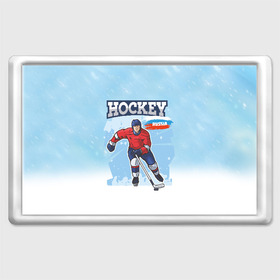 Магнит 45*70 с принтом Хоккей Russia в Новосибирске, Пластик | Размер: 78*52 мм; Размер печати: 70*45 | hockey | russia | зима | зимние игры | клюшка | лед | россия | снег | спорт | спортсмен | хоккеист | хоккей | шайба