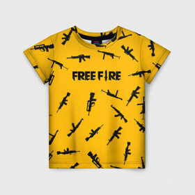 Детская футболка 3D с принтом GARENA FREE FIRE в Новосибирске, 100% гипоаллергенный полиэфир | прямой крой, круглый вырез горловины, длина до линии бедер, чуть спущенное плечо, ткань немного тянется | free fire | garena free fire | гарена 3 | гарена фри | гарена фри фаер | гарено. | игра garena