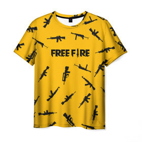 Мужская футболка 3D с принтом GARENA FREE FIRE в Новосибирске, 100% полиэфир | прямой крой, круглый вырез горловины, длина до линии бедер | Тематика изображения на принте: free fire | garena free fire | гарена 3 | гарена фри | гарена фри фаер | гарено. | игра garena
