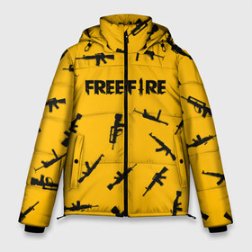 Мужская зимняя куртка 3D с принтом GARENA FREE FIRE в Новосибирске, верх — 100% полиэстер; подкладка — 100% полиэстер; утеплитель — 100% полиэстер | длина ниже бедра, свободный силуэт Оверсайз. Есть воротник-стойка, отстегивающийся капюшон и ветрозащитная планка. 

Боковые карманы с листочкой на кнопках и внутренний карман на молнии. | free fire | garena free fire | гарена 3 | гарена фри | гарена фри фаер | гарено. | игра garena