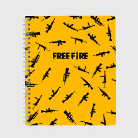 Тетрадь с принтом GARENA FREE FIRE в Новосибирске, 100% бумага | 48 листов, плотность листов — 60 г/м2, плотность картонной обложки — 250 г/м2. Листы скреплены сбоку удобной пружинной спиралью. Уголки страниц и обложки скругленные. Цвет линий — светло-серый
 | Тематика изображения на принте: free fire | garena free fire | гарена 3 | гарена фри | гарена фри фаер | гарено. | игра garena