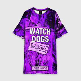 Детское платье 3D с принтом WATCH DOGS в Новосибирске, 100% полиэстер | прямой силуэт, чуть расширенный к низу. Круглая горловина, на рукавах — воланы | ded sec | hacker | legion | watch dogs | watch dogs 2 | watch dogs legion | легион | хакер