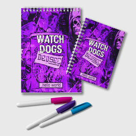 Блокнот с принтом WATCH DOGS в Новосибирске, 100% бумага | 48 листов, плотность листов — 60 г/м2, плотность картонной обложки — 250 г/м2. Листы скреплены удобной пружинной спиралью. Цвет линий — светло-серый
 | Тематика изображения на принте: ded sec | hacker | legion | watch dogs | watch dogs 2 | watch dogs legion | легион | хакер