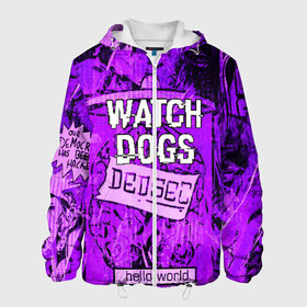 Мужская куртка 3D с принтом WATCH DOGS в Новосибирске, ткань верха — 100% полиэстер, подклад — флис | прямой крой, подол и капюшон оформлены резинкой с фиксаторами, два кармана без застежек по бокам, один большой потайной карман на груди. Карман на груди застегивается на липучку | ded sec | hacker | legion | watch dogs | watch dogs 2 | watch dogs legion | легион | хакер