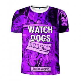 Мужская футболка 3D спортивная с принтом WATCH DOGS в Новосибирске, 100% полиэстер с улучшенными характеристиками | приталенный силуэт, круглая горловина, широкие плечи, сужается к линии бедра | Тематика изображения на принте: ded sec | hacker | legion | watch dogs | watch dogs 2 | watch dogs legion | легион | хакер