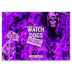 Поздравительная открытка с принтом WATCH DOGS в Новосибирске, 100% бумага | плотность бумаги 280 г/м2, матовая, на обратной стороне линовка и место для марки
 | Тематика изображения на принте: ded sec | hacker | legion | watch dogs | watch dogs 2 | watch dogs legion | легион | хакер