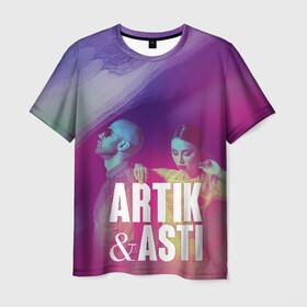 Мужская футболка 3D с принтом Asti & Artik в Новосибирске, 100% полиэфир | прямой крой, круглый вырез горловины, длина до линии бедер | 7 | astiartik | грустныйдэнс | невероятно | неделимы | подгипнозом