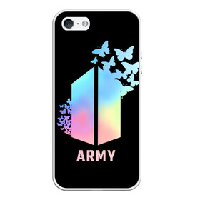 Чехол для iPhone 5/5S матовый с принтом BTS ARMY в Новосибирске, Силикон | Область печати: задняя сторона чехла, без боковых панелей | army | bangtan boys | beyond the scene | bts | k pop | kpop | love yourself | бтс | к поп