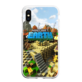 Чехол для iPhone XS Max матовый с принтом MINECRAFT EARTH в Новосибирске, Силикон | Область печати: задняя сторона чехла, без боковых панелей | craft | creeper | dungeon | dungeons | earth | game | logo | mine | minecraft | mobile | online | дунгеонс | земля | зомбиы | игра | крипер | лого | майкрафт | майнкрафт | мобайл | онлайн | подземелье | подземелья