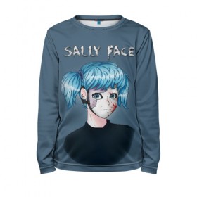 Детский лонгслив 3D с принтом Sally face в Новосибирске, 100% полиэстер | длинные рукава, круглый вырез горловины, полуприлегающий силуэт
 | sally face | маска | сали | салли | салли кромсалли | фейс | фишер