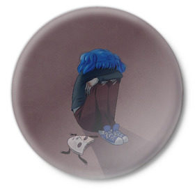 Значок с принтом Sally face в Новосибирске,  металл | круглая форма, металлическая застежка в виде булавки | sally face | маска | сали | салли | салли кромсалли | фейс | фишер