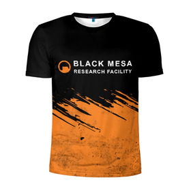 Мужская футболка 3D спортивная с принтом BLACK MESA (Half-Life) в Новосибирске, 100% полиэстер с улучшенными характеристиками | приталенный силуэт, круглая горловина, широкие плечи, сужается к линии бедра | Тематика изображения на принте: black | counter | csgo | freeman | gordon | half | half life | halflife | lambda | life | logo | mesa | portal | strike | xen | гордон | контр | лайф | лого | портал | символ | страйк | фримен | халф | халф лайф | халфлайф