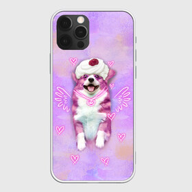 Чехол для iPhone 12 Pro Max с принтом Ангелок корги в Новосибирске, Силикон |  | Тематика изображения на принте: dog | ангел | ангелок | еда | корги | мороженое | пес | пироженко | пирожное | сердечки | собака | собачка