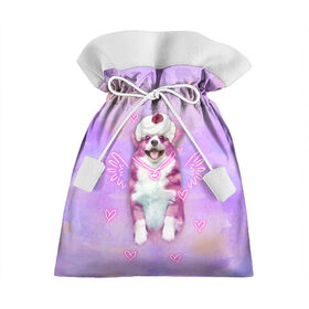 Подарочный 3D мешок с принтом Ангелок корги в Новосибирске, 100% полиэстер | Размер: 29*39 см | dog | ангел | ангелок | еда | корги | мороженое | пес | пироженко | пирожное | сердечки | собака | собачка