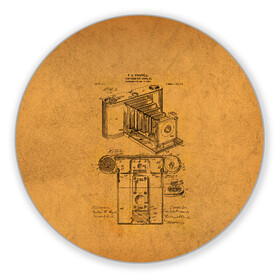 Коврик для мышки круглый с принтом Photographic Camera Patent в Новосибирске, резина и полиэстер | круглая форма, изображение наносится на всю лицевую часть | Тематика изображения на принте: patent | идея | история | камера | патент | разработка | фотик | фотоаппарат | фотограф | чертеж | чертежи