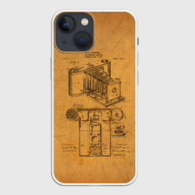 Чехол для iPhone 13 mini с принтом Photographic Camera Patent в Новосибирске,  |  | patent | идея | история | камера | патент | разработка | фотик | фотоаппарат | фотограф | чертеж | чертежи