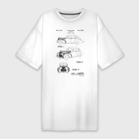 Платье-футболка хлопок с принтом Patent   Automobile в Новосибирске,  |  | car | patent | авто | автомобиль | идея | история | машина | механика | патент | разработка | чертеж | чертежи