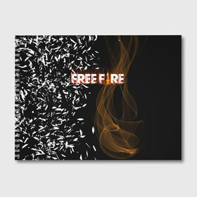 Альбом для рисования с принтом FREE FIRE в Новосибирске, 100% бумага
 | матовая бумага, плотность 200 мг. | Тематика изображения на принте: free fire | free fire pc | game | garena | mobile game | royale | trsffb | битва онлайн | гарена | игра | огонь | свободный огонь | фри фаер