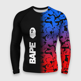 Мужской рашгард 3D с принтом BAPE RED AND BLUE в Новосибирске,  |  | Тематика изображения на принте: a bathing ape | ape bape | bape | bape shark | bape x | monkey bape | pattern bape | streewear. | swag | акула | бэйп | бэйп икс | бэйп шарк | лого | обезьяна бэйп