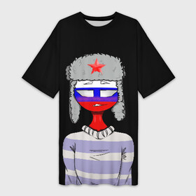 Платье-футболка 3D с принтом CountryHumans   Россия в Новосибирске,  |  | balls | country | countryballs | countryhumans | fandom | flag | flags | humans | russia | ussr | болз | кантри | кантриболз | кантрихуманс | россия | ссср | страна | страны | флаг | флаги | фэндом | хуманс | хьюманс