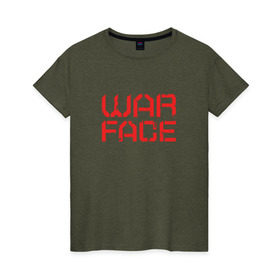 Женская футболка хлопок с принтом WARFACE в Новосибирске, 100% хлопок | прямой крой, круглый вырез горловины, длина до линии бедер, слегка спущенное плечо | warface | вар фейс | варфейс