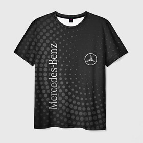 Мужская футболка 3D с принтом Mercedes в Новосибирске, 100% полиэфир | прямой крой, круглый вырез горловины, длина до линии бедер | amg | mercedes | авто | автомобиль | иномарка | логотип | машина | мерседес | текстура