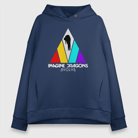 Женское худи Oversize хлопок с принтом IMAGINE DRAGONS в Новосибирске, френч-терри — 70% хлопок, 30% полиэстер. Мягкий теплый начес внутри —100% хлопок | боковые карманы, эластичные манжеты и нижняя кромка, капюшон на магнитной кнопке | evolve | id | imagine dragons | драконы | ид