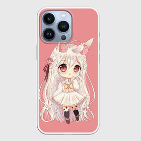 Чехол для iPhone 13 Pro с принтом Неко тян в Новосибирске,  |  | anime | big | blonde | cartoon | cat | comic | ears | eyes | flowers | girl | japanese | little | manga | neko | pink | tyan | аниме | блондинка | большие | глаза | девочка | комикс | кошачьи | маленькая | манга | мультфильм | неко | розовые | тян | уши |