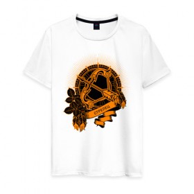 Мужская футболка хлопок с принтом Стрелец в Новосибирске, 100% хлопок | прямой крой, круглый вырез горловины, длина до линии бедер, слегка спущенное плечо. | астрология | гороскоп | знак | зодиак | стрелец
