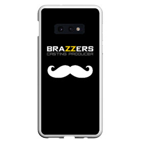 Чехол для Samsung S10E с принтом Brazzers Casting-producer в Новосибирске, Силикон | Область печати: задняя сторона чехла, без боковых панелей | adults | brazzers | casting | inscription | logo | movies | mustache | producer | studio | кастинг | логотип | надпись | продюсер | студия | усы | фильмы